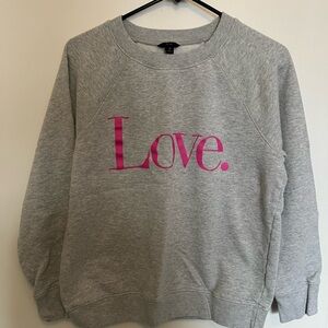 J. Crew Light Gray Crewneck Sweatshirt with Black Label